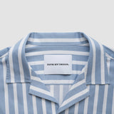 Bowling Short Sleeve Shirt Bold Stripes Light Blue