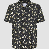 Breeze Bowling Short Sleeve Shirt Black Flowers