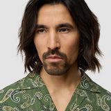 Breeze Bowling Short Sleeve Shirt Green Paisley