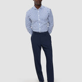 Classic Shirt Dusky Blue Stripe Slim