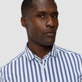 Classic Shirt Dusky Blue Stripe Slim