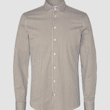 Classic Shirt Shadow Brown Stripe Slim