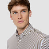 Classic Shirt Shadow Brown Stripe Slim