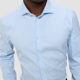 Elevated Shirt Light Blue Stripe Thin Regular