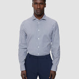 Elevated Shirt Navy Stripe Thin Regular