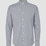 Elevated Shirt Navy Stripe Thin Regular
