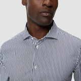 Elevated Shirt Navy Stripe Thin Regular