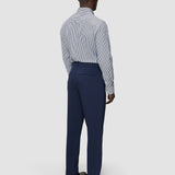 Elevated Shirt Navy Stripe Thin Slim