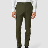 Essential Suit Pants Slim Moss Green Pinstripe