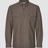 Essential Overshirt Saddle Brown Melange