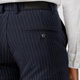 Essential Suit Pants Slim Navy Pinstripe