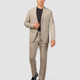 Essential Suit Pants Relaxed Fit Beige Melange
