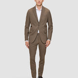 Essential Suit Pants Slim Saddle Brown Melange