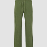Refined Linen Pants Clover Green