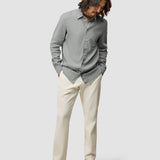 Refined Linen Long Sleeve Shirt Stone Grey