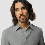 Refined Linen Long Sleeve Shirt Stone Grey