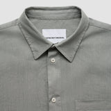 Refined Linen Long Sleeve Shirt Stone Grey