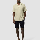 Refined Linen Bowling Short Sleeve Shirt Soft Sand