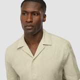 Refined Linen Bowling Short Sleeve Shirt Soft Sand