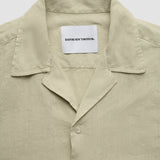 Refined Linen Bowling Short Sleeve Shirt Soft Sand