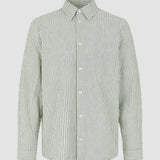Seersucker Casual Shirt Green Stripes