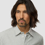 Seersucker Casual Shirt Green Stripes