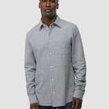 Seersucker Casual Shirt Navy Stripes
