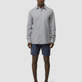 Seersucker Casual Shirt Navy Stripes