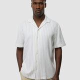 Seersucker Short Sleeve Shirt Blue Stripes