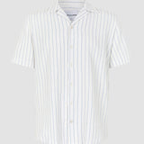 Seersucker Short Sleeve Shirt Blue Stripes