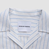 Seersucker Short Sleeve Shirt Blue Stripes