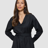 Women's Skye Belted Overshirt Black