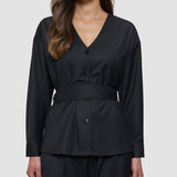 Women's Skye Belted Overshirt Black
