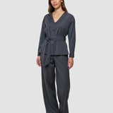 Women's Skye Belted Overshirt Charcoal Melange