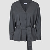Women's Skye Belted Overshirt Charcoal Melange