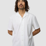 Tech Linen Bowling Short Sleeve Shirt Pure White