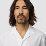 Tech Linen Bowling Short Sleeve Shirt Pure White