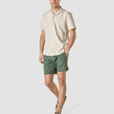 Tech Linen Bowling Short Sleeve Shirt Sandshell Stripe
