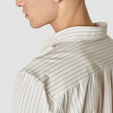 Tech Linen Casual Shirt Tan Pinstripe