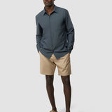 Tech Linen Casual Shirt Navy