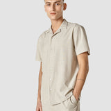Tech Linen Bowling Short Sleeve Shirt Sandshell