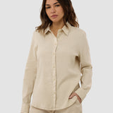 Women's Linen Shirt Sandy Beige