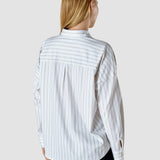 Oversized Long Sleeve Shirt Halo Stripes Latte