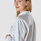 Oversized Long Sleeve Shirt Halo Stripes Latte