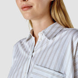 Oversized Long Sleeve Shirt Halo Stripes Latte