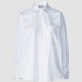 Oversized Long Sleeve Shirt Halo Stripes Latte