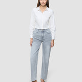 Women's Classic Jeans Straight Light Grey Washed