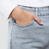 Women's Classic Jeans Straight Light Grey Washed
