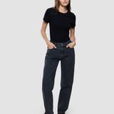 Jeans Straight Washed Black