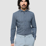 Classic Shirt Floral Allover Navy Slim